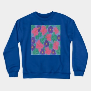 Dreamy Hibiscus Watercolor Print Crewneck Sweatshirt